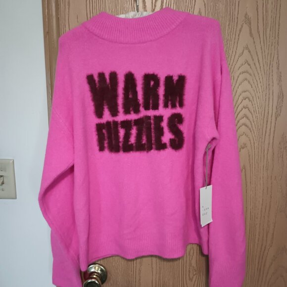 NEW Women's Crewneck Graphic Pullover Sweater - A New Day™ Pink M - Picture 4 of 6
